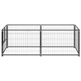 Vidaxl Hund Kennel 200x100x70 cm Stahlschwarz