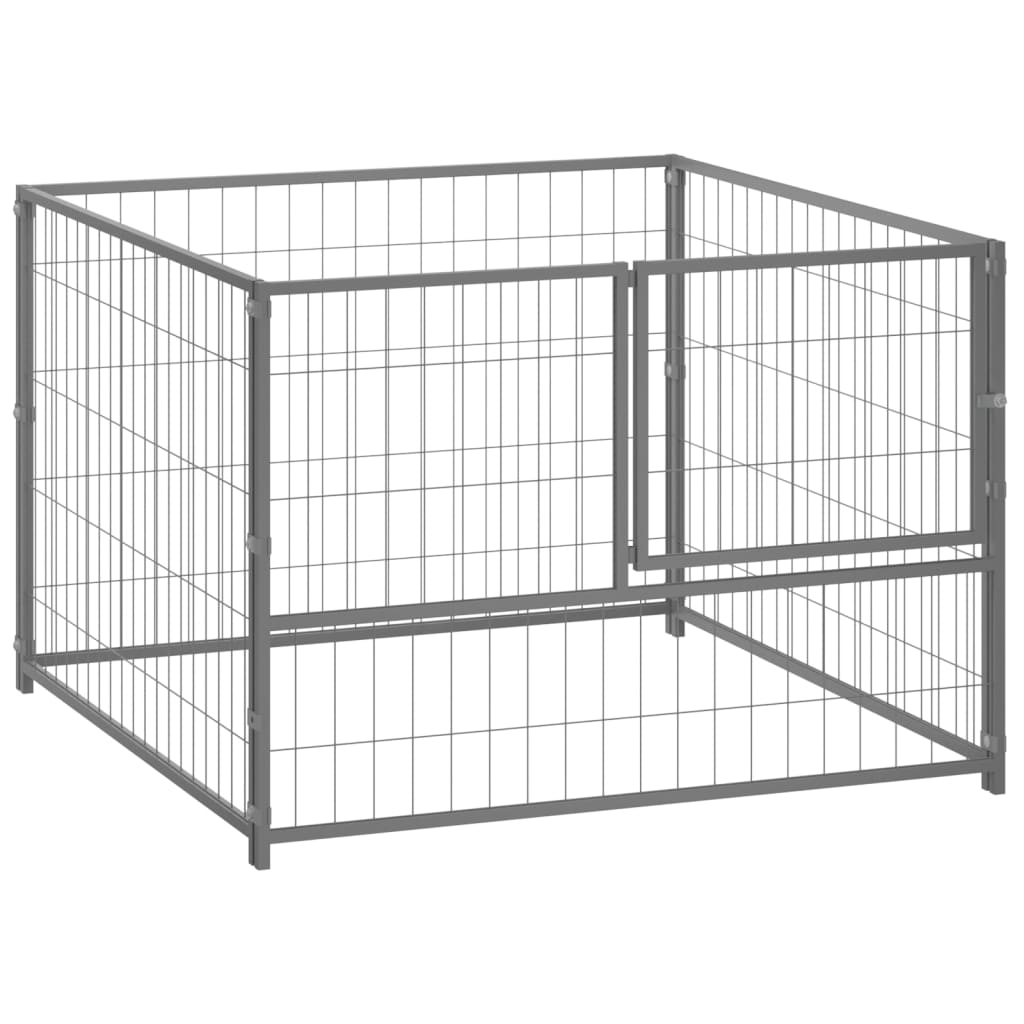 Vidaxl hondenkennel 100x100x70 cm staal zilverkleurig