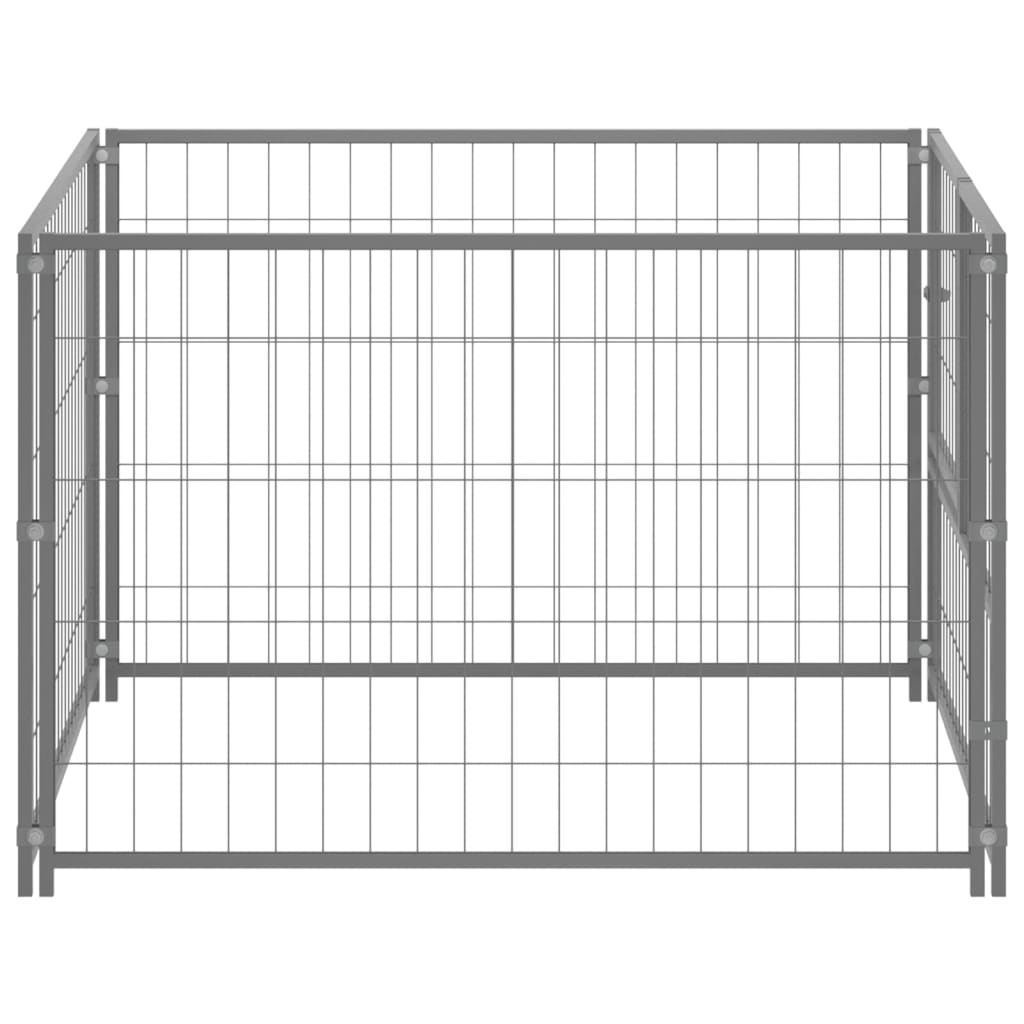 Vidaxl Hond Kennel 100x100X70 cm Stol Sëlwer faarweg