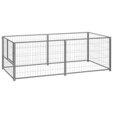 Vidaxl Hund Kennel 200x100x70 cm Stahl Silberfarbe