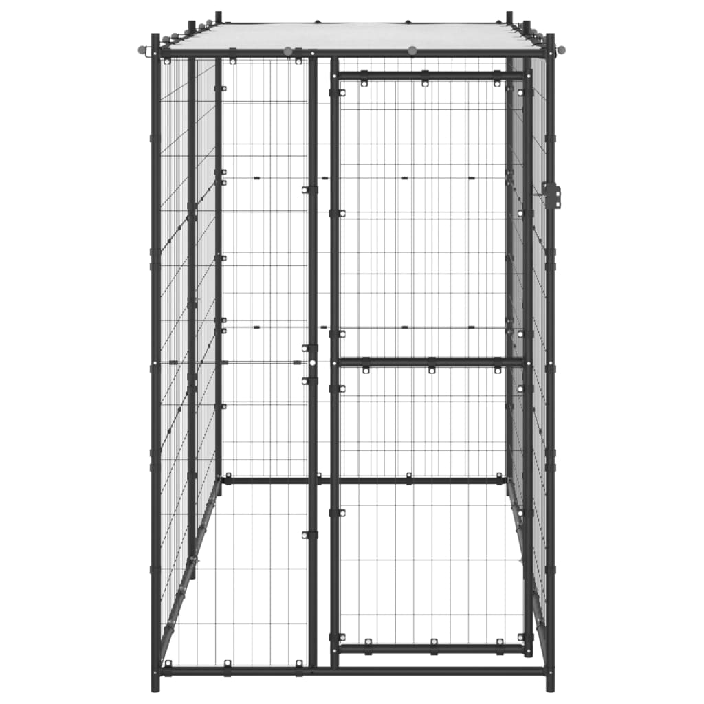 Vidaxl Chienne Kennel pour l'extérieur avec toit 110x220x180 cm en acier