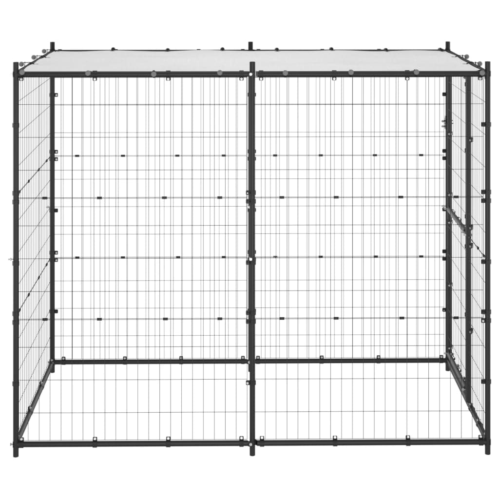 Vidaxl Chienne Kennel pour l'extérieur avec toit 110x220x180 cm en acier