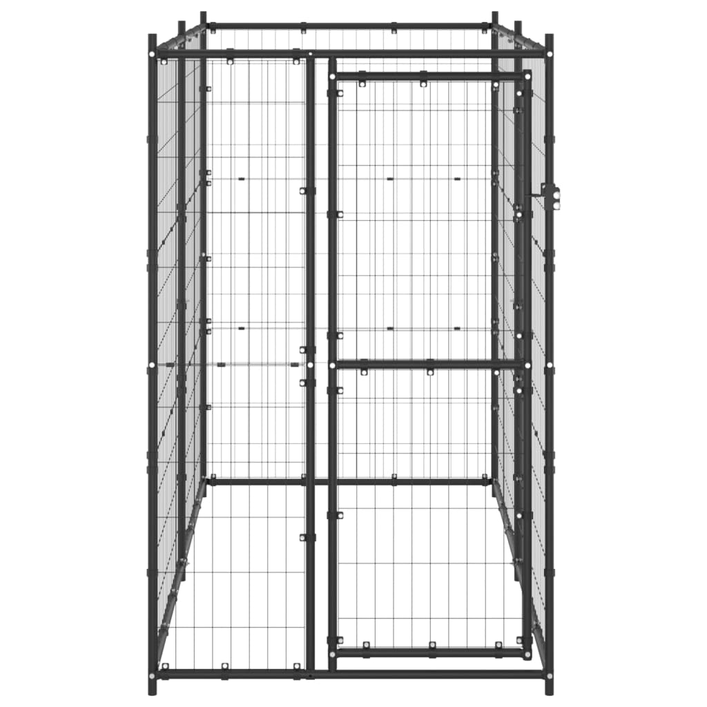 Vidaxl Dog Kennel pour l'extérieur de l'acier 110x220x180 cm