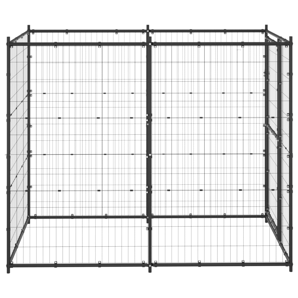 Vidaxl Dog Kennel pour l'extérieur de l'acier 110x220x180 cm