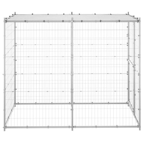 Vidaxl -Hundezwinger nach draußen mit Dach 110x220x180 cm verzinkter Stahl
