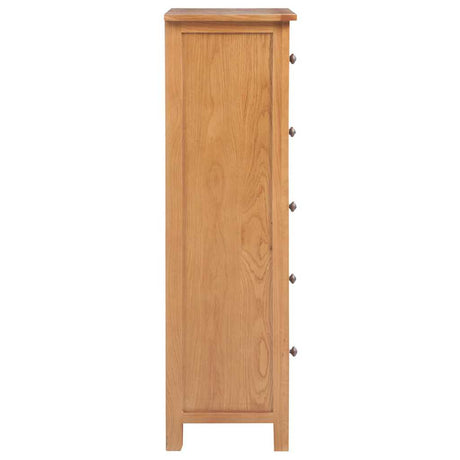 Vidaxl ladekast hoog 45x32x110 cm massief eikenhout
