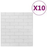 Vidaxl 3D Fondo de pantalla Autoadhesivo 10 St Brick White