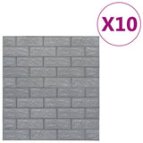 Vidaxl 3D Tapete selbstklebend 10 St. Ziegel Anthrazitfarben