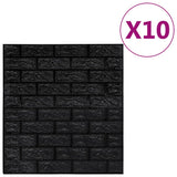 Vidaxl 3d Tapete Selbstklebend 10 St. Ziegelschwarz schwarz
