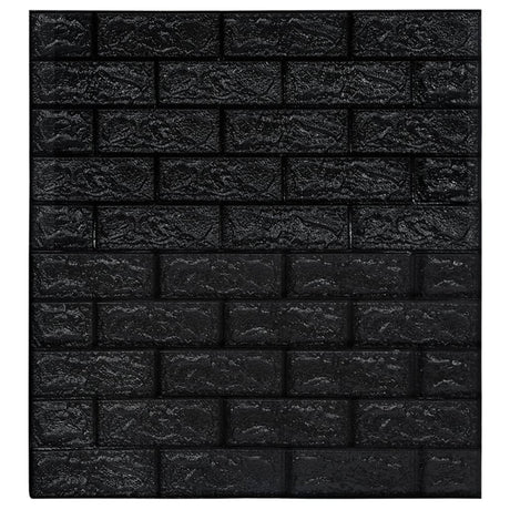 Vidaxl 3d Tapete selbstklebend 40 St. Ziegel Schwarz schwarz