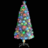Vidaxl Kunstkerstboom mit Beleuchtung 150 cm Glasfaserweiß
