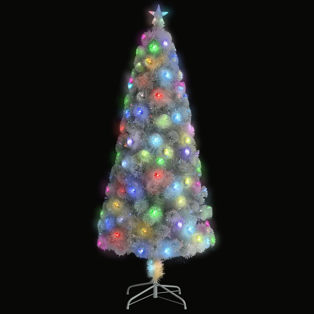 Vidaxl Kunstkerstboom mit Beleuchtung 180 cm Glasfaserweiß