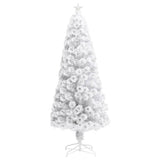 Vidaxl Kunstkerstboom mit Beleuchtung 180 cm Glasfaserweiß