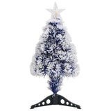 Vidaxl Kunstkerstboom mit Beleuchtung 64 cm Glasfaser weiß und blau