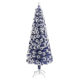 Vidaxl Kunstkerstboom mit Beleuchtung 240 cm Glasfaser weiß und blau