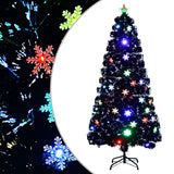 Vidaxl Christmas tree with LED snow flakes 150 cm fiber optic black