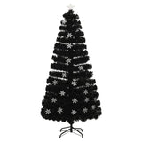 Vidaxl Christmas tree with LED snow flakes 150 cm fiber optic black