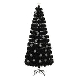 Vidaxl Weihnachtsbaum mit LED -Schneeflocken 240 cm Faserschwarz schwarz