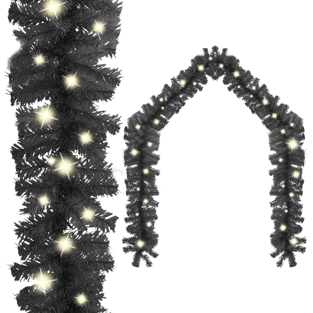 VidaXL Weihnachtsgirlande mit LED-Lichtern 5 m Schwarz