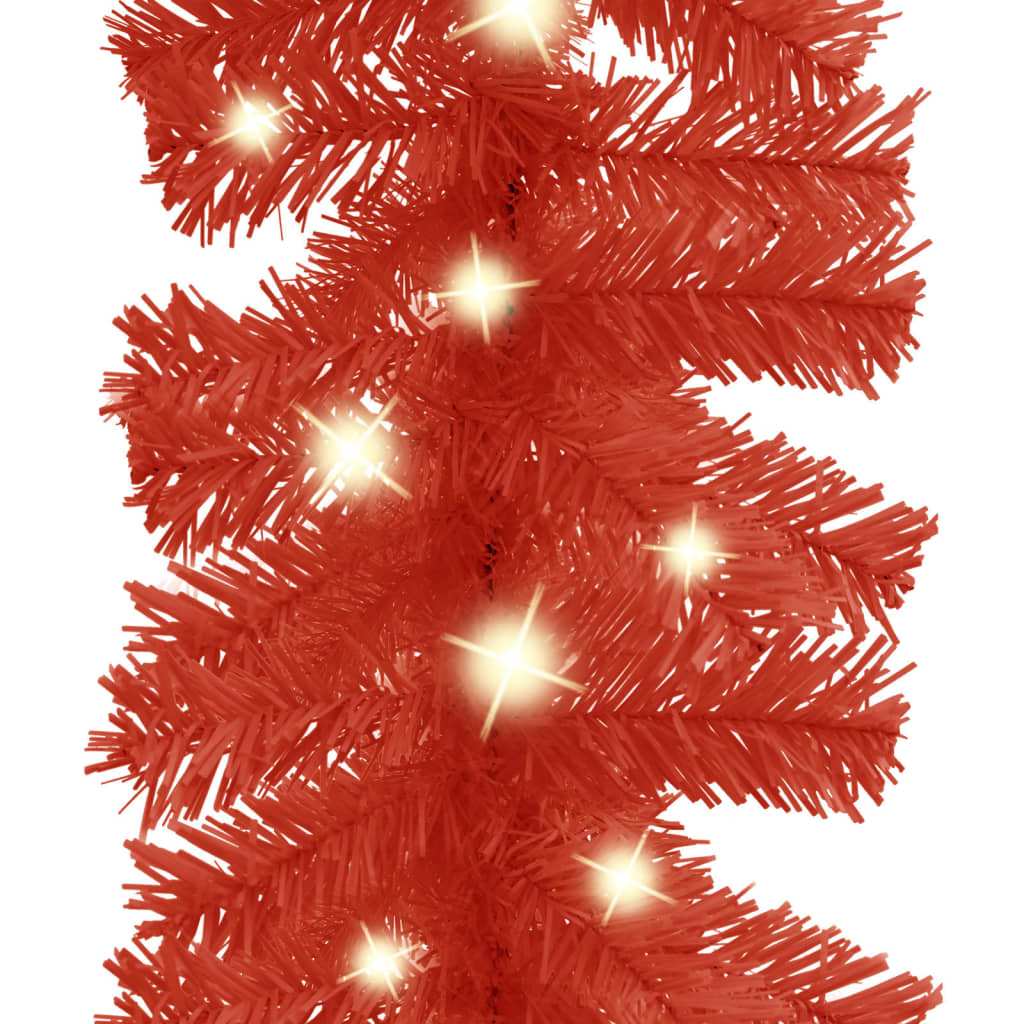 VidaXL Weihnachtsgirlande mit LED-Lichtern 20 m Rot