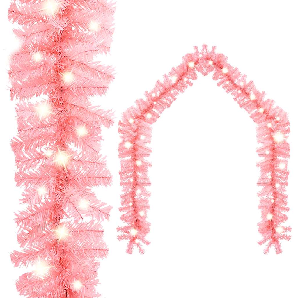VidaXL Weihnachtsgirlande mit LED-Lichtern 20 m Rosa