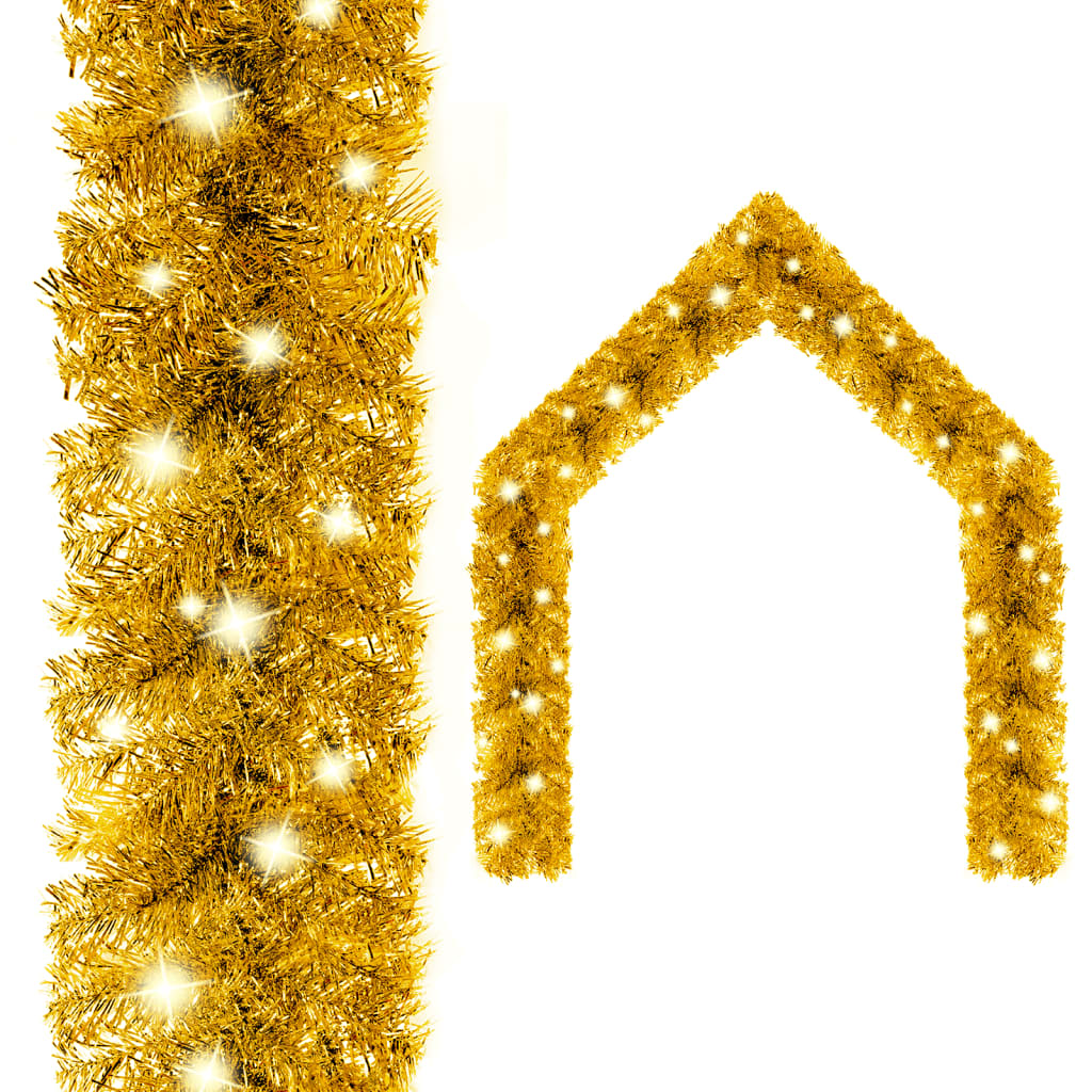 Guirnaldas de Navidad de Vidaxl con luces LED de 5 m de oro