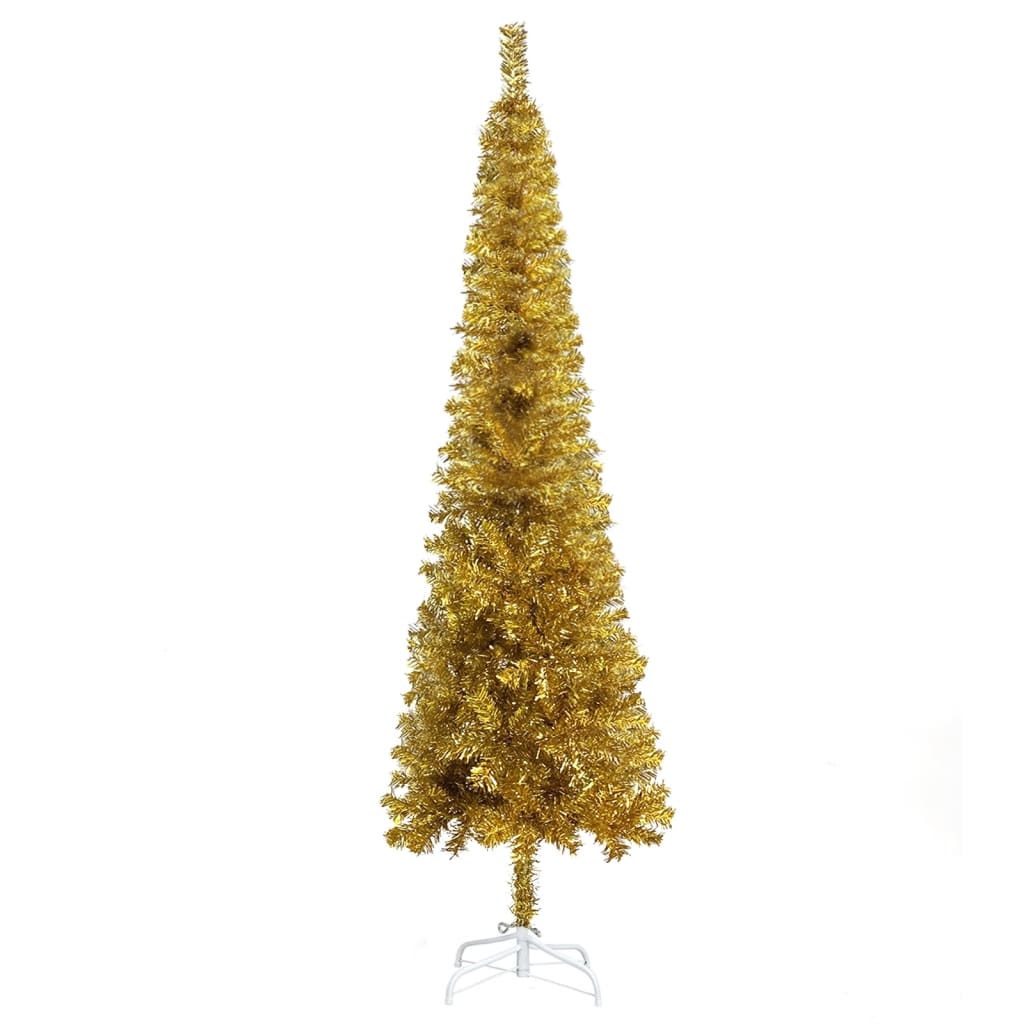 VidaXL Weihnachtsbaum schmal 120 cm goldfarben