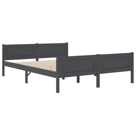 Vidaxl bedframe massief grenenhout grijs 140x200 cm