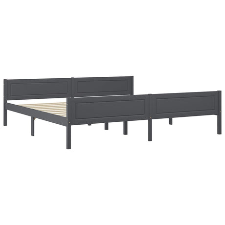 Vidaxl bedframe massief grenenhout grijs 200x200 cm