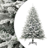 Vidaxl kunstkerstboom met sneeuwvlokken 180 cm pvc en pe groen