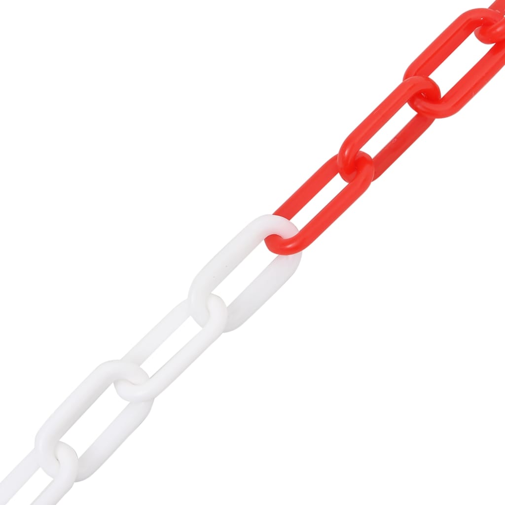 VIDAXL -Sicherheitskette Ø 4 mm 100 m Kunststoff Rot und Weiß