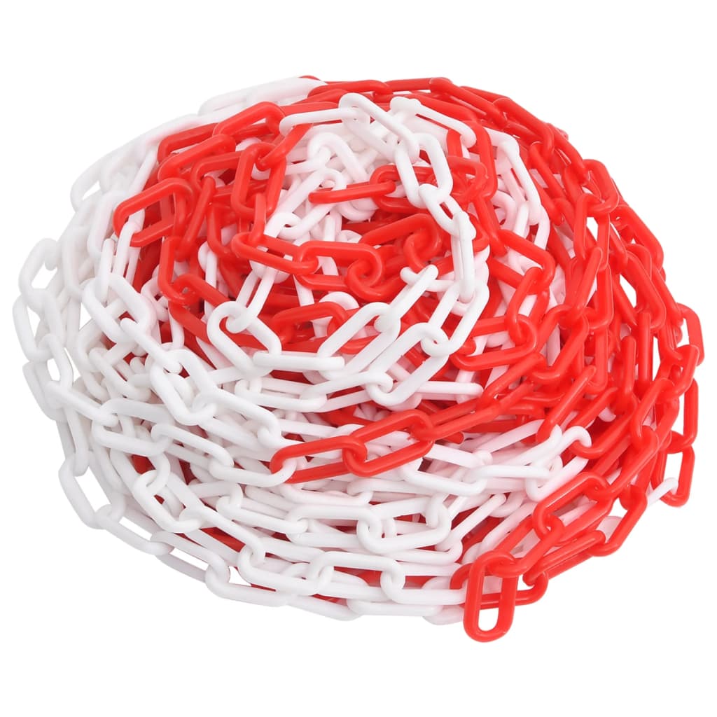 Vidaxl Safety chain Ø 8 mm 30 m plastic red and white