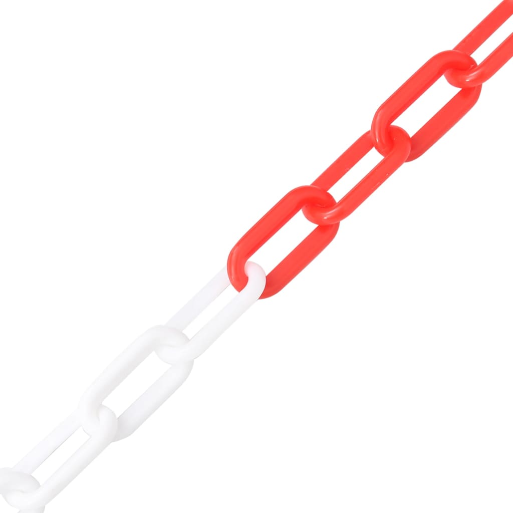 Vidaxl Safety chain Ø 8 mm 30 m plastic red and white