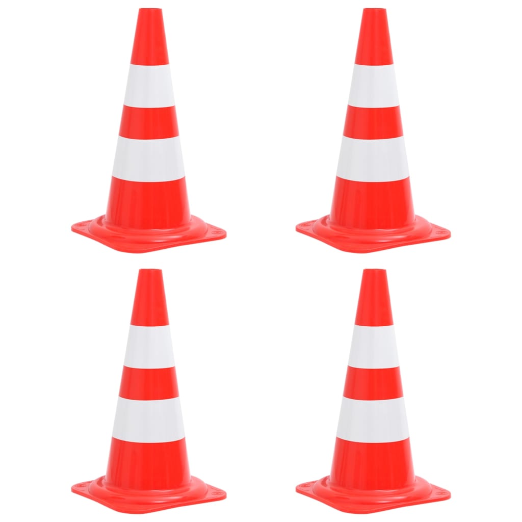 VIDAXL -Verkehrskegel 4 ST reflektiert 50 cm rot und weiß