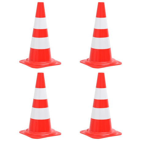 VIDAXL -Verkehrskegel 4 ST reflektiert 50 cm rot und weiß