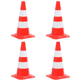 VIDAXL -Verkehrskegel 4 ST reflektiert 50 cm rot und weiß