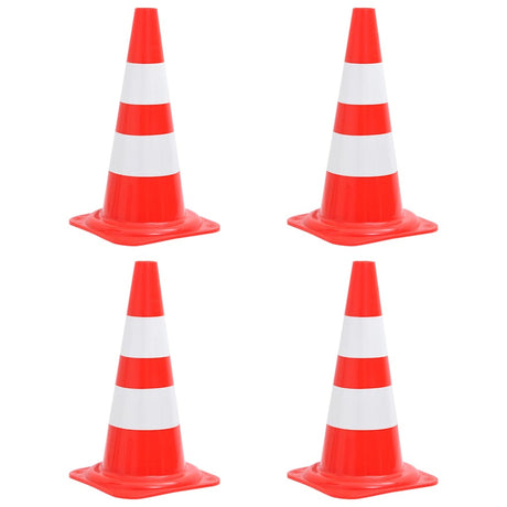 VIDAXL -Verkehrskegel 4 ST reflektiert 50 cm rot und weiß