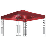 Vidaxl Arbor con ghirlanda leggera a led 3x3 m vino rosso