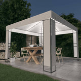 Vidaxl arbor with double roof and LED light garland 3x3 m white