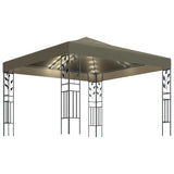 Vidaxl Arbor con ghirlanda leggera a led 3x3 m taupe