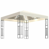 Vidaxx Pavillon mit LED-Lichterkette 3x3 m Stoff cremefarben