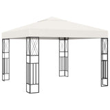 Vidaxx Pavillon mit LED-Lichterkette 3x3 m Stoff cremefarben