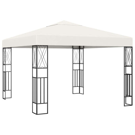 Vidaxx Pavillon mit LED-Lichterkette 3x3 m Stoff cremefarben