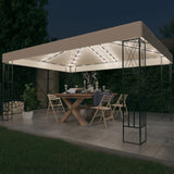 Vidaxl Arbor con ghirlanda leggera a led 3x4 m tessuto color crema