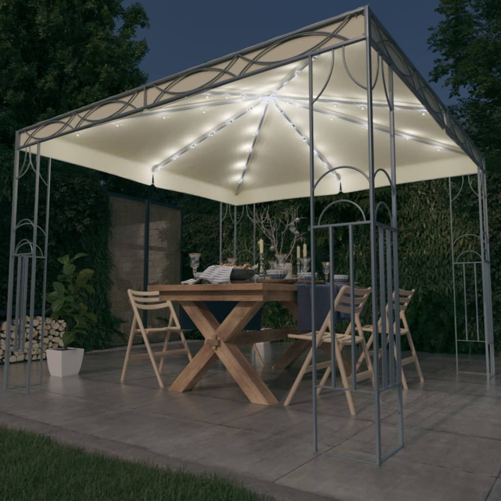 Arbor Vidaxl con guirnalda de luz LED 300x300 cm de color crema