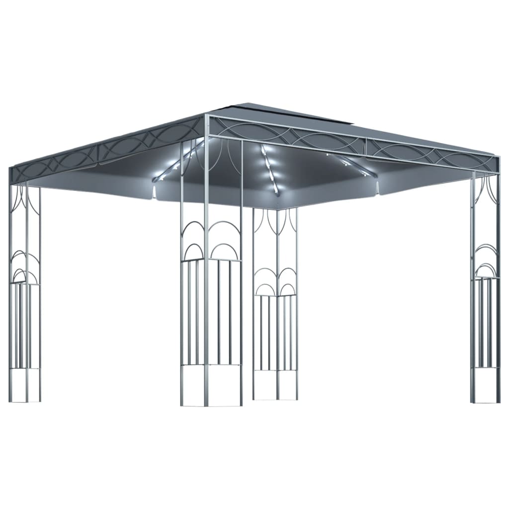 Vidaxl arbor with LED light garland 300x300 cm anthracite-colored