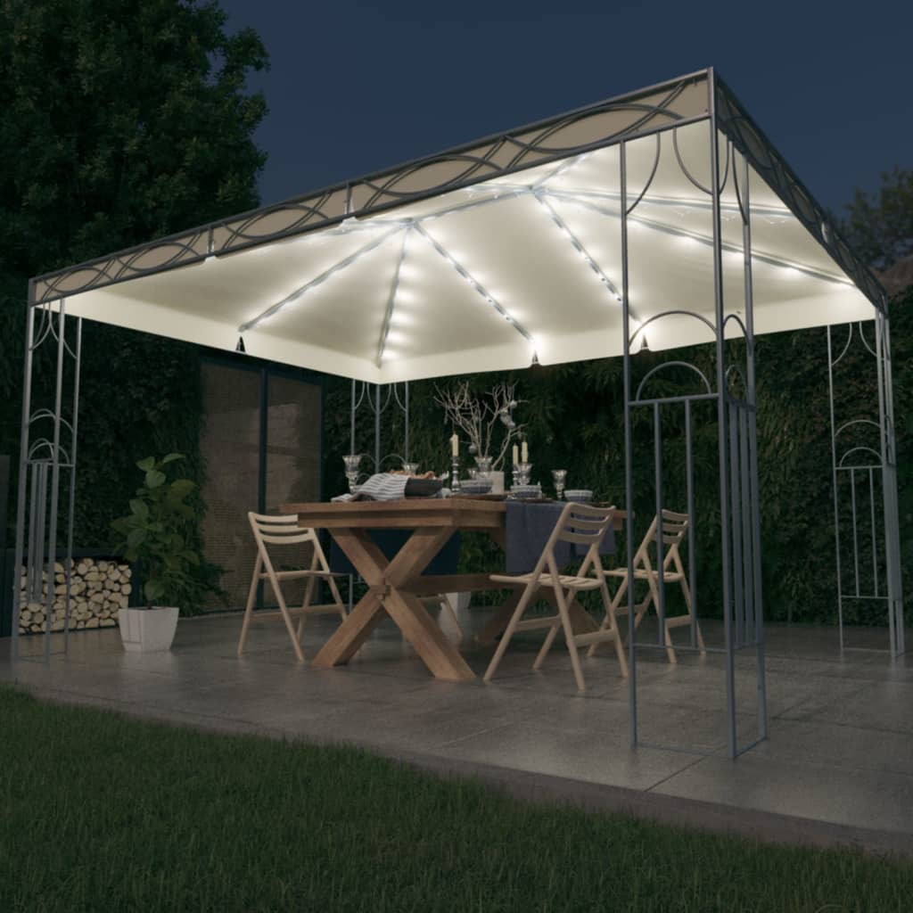 Vidaxl Arbor con ghirlanda leggera a LED 400x300 cm color crema