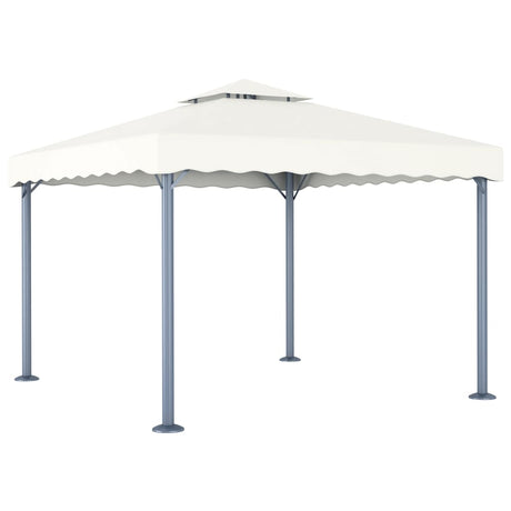 Vidaxx Pavillon mit LED-Lichterkette 300x300 cm Aluminium creme