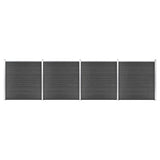 Vidaxl Fence Panel Set 699x186 CM HKC Black