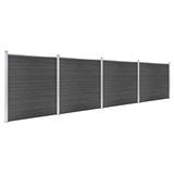 Vidaxl Pannello di recinzione set 699x186 cm HKC nero